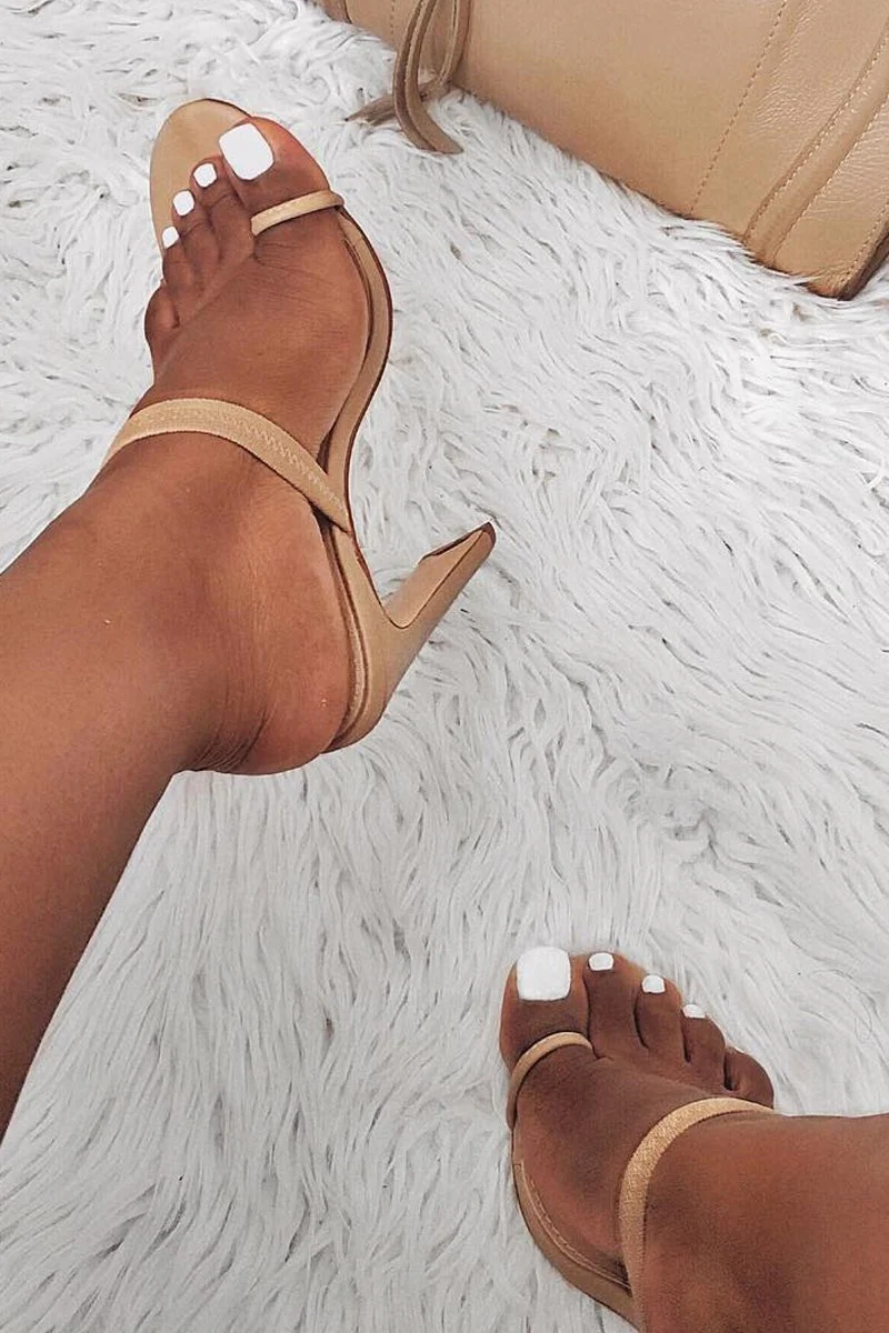 Beige Toe Cuff Faux Leather Mules - Abria - Image 5