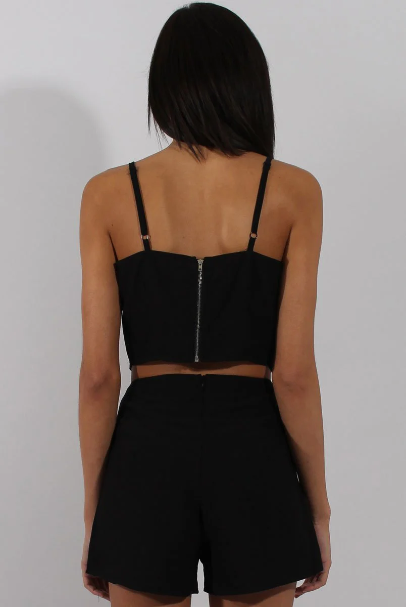 Black & Blue Floral Embroidered Co-ord - Alessia - Image 5