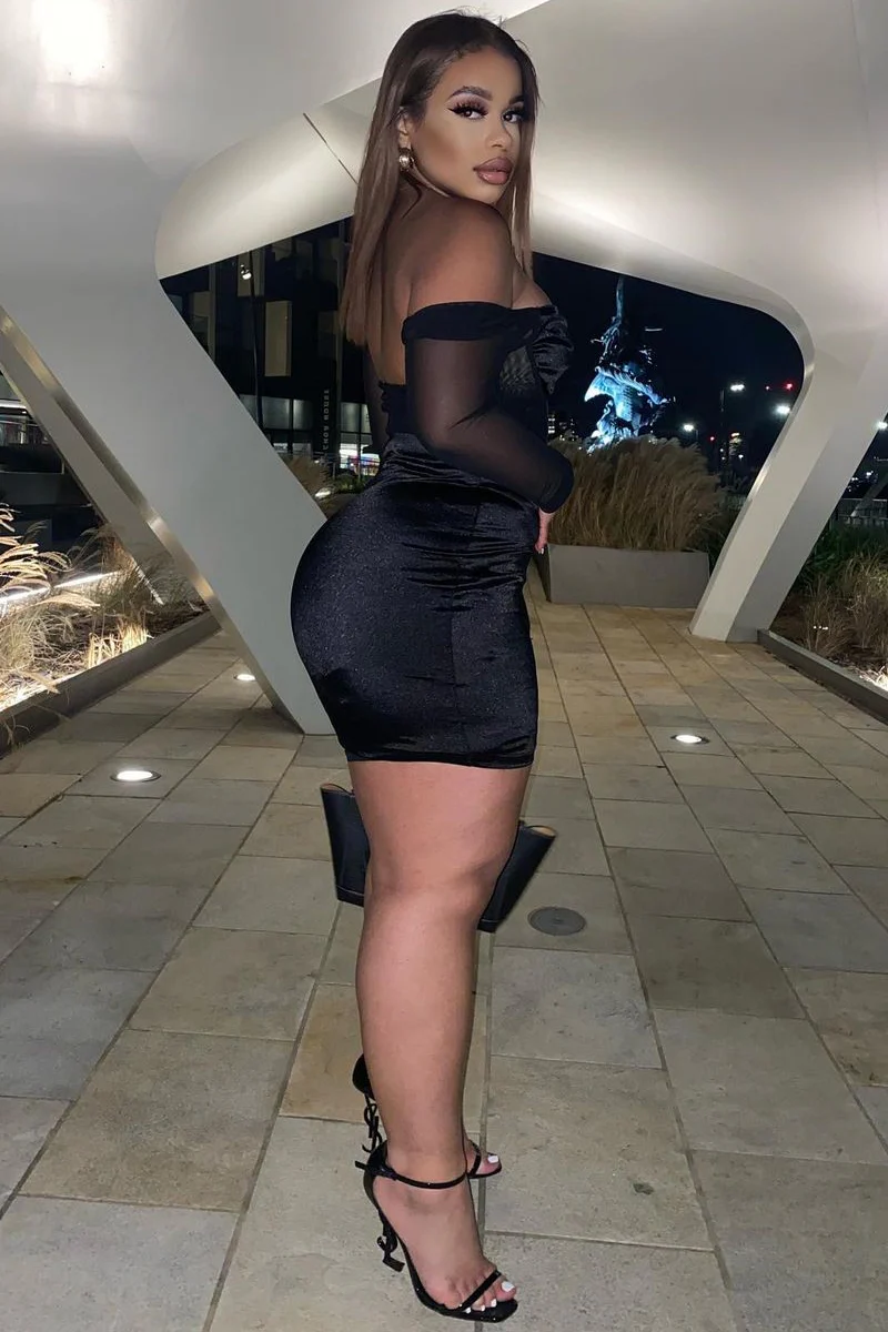 Black Corset Look Satin Mini Dress - Melody - Image 9