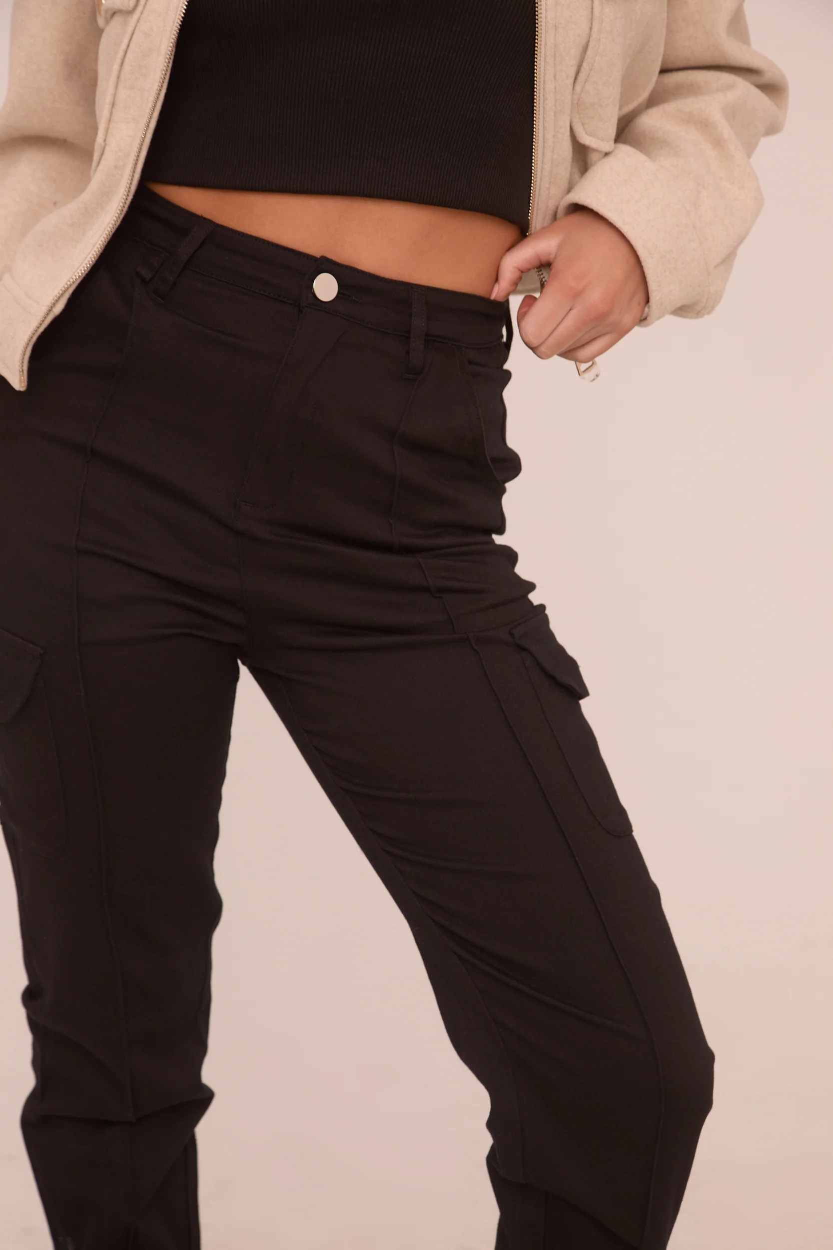 Black Cuffed Cargo Trousers - Genesis - Image 16