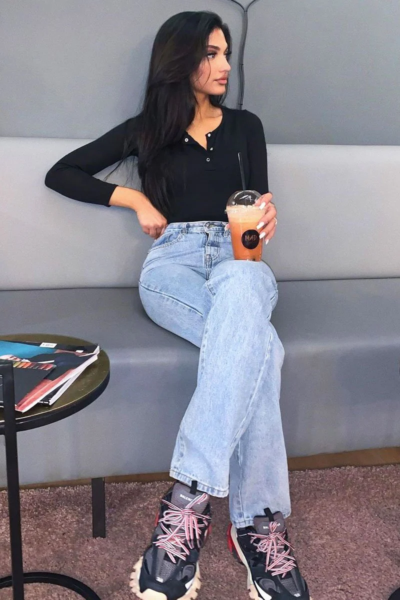 Black Popper Front Bodysuit - Kymia - Image 8