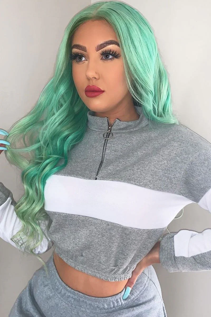 Grey White Stripe Cuff Bottom Tracksuit Co-ord - Nadie - Image 7