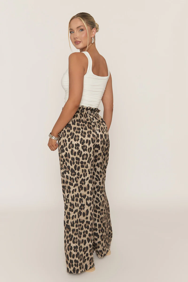 Leopard Print Wide Leg Trousers - Hannah - Image 4
