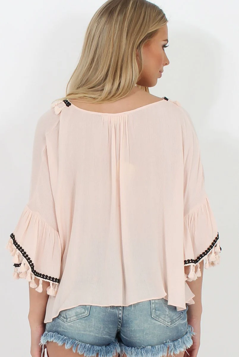 Pink Tassel Blouse - Maddey - Image 5