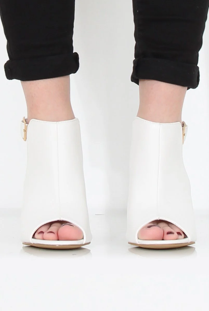 Sherry White Cut Out Ankle Boot - Image 3