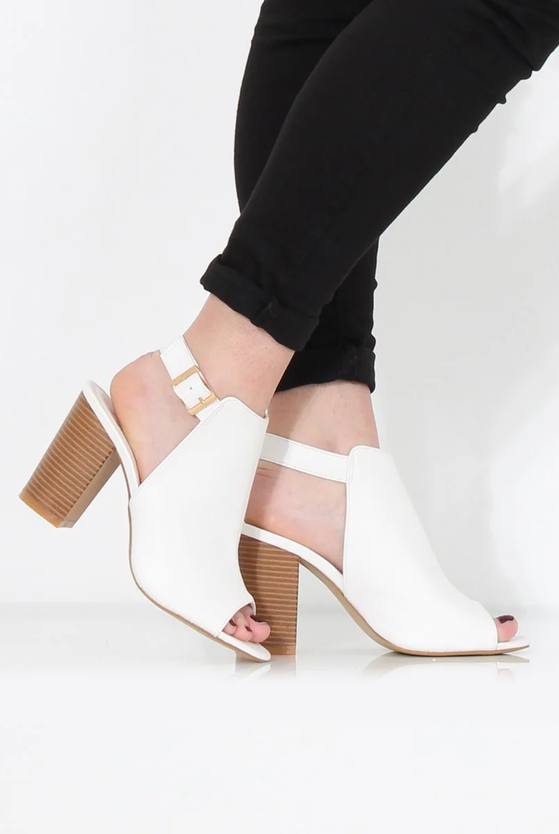 Sherry White Cut Out Ankle Boot - Image 4